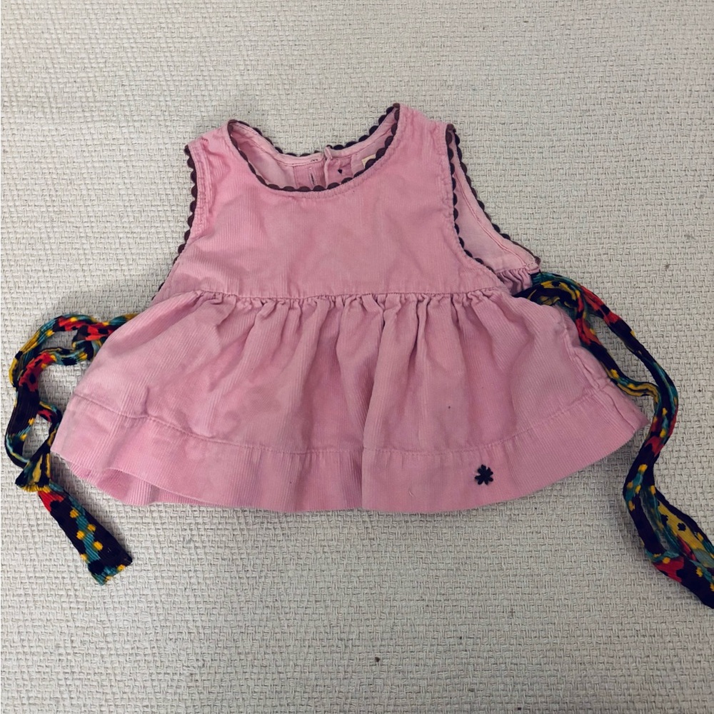 Misha And Puff Pink Tank Top with Multicolor Ties
